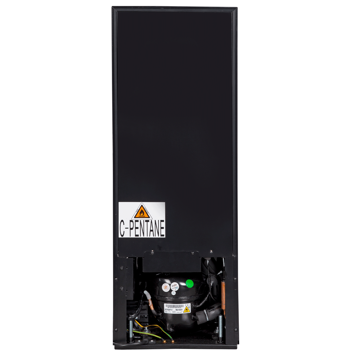 Artusi AWC18BV wine cellar, rear view showing the compressor and rating label