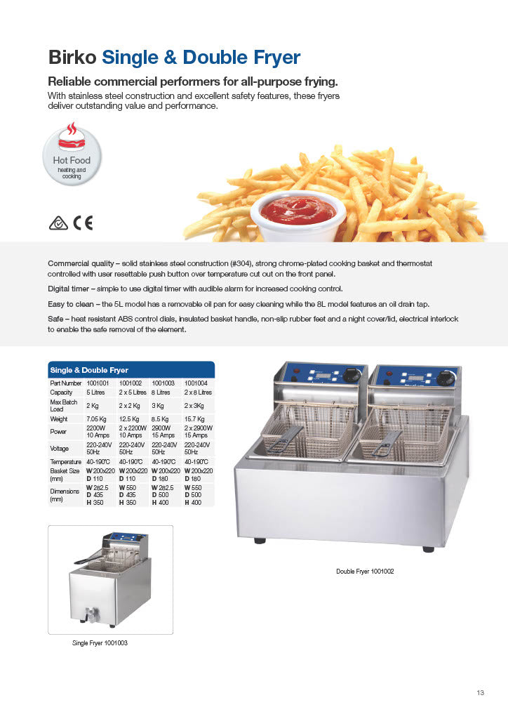 Birko 1001002 Double 5L Deep Fryer 8Appliances