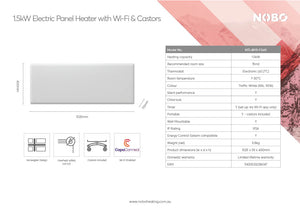 Nobo NTL4R15-FS40 1.5kW Wi-Fi Panel Heater with Castors