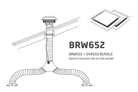 Schweigen BRW652 Silent Exhaust Fan Bundle for 2 Rooms