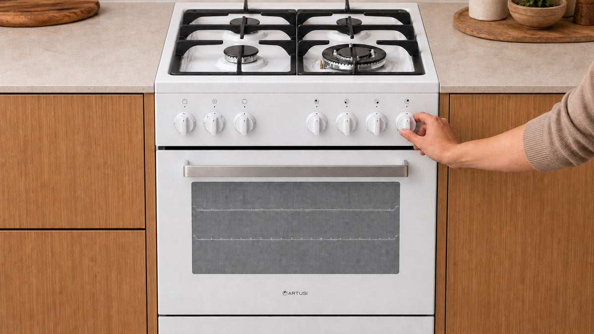 Artusi AFGG54W 54cm Freestanding Gas Cooker lifestyle - simple control