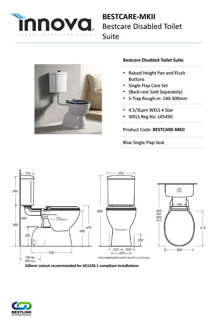 Innova BESTCAREMKII Bestcare Disabled Toilet Suite 8Appliances