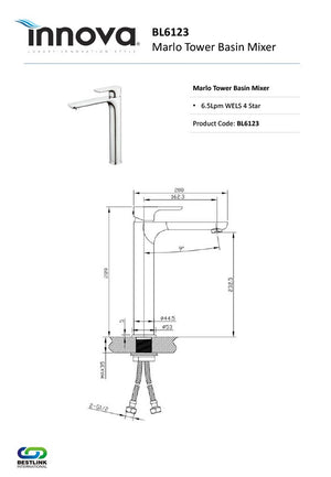 Innova BL6123 Marlo Tower Basin Mixer