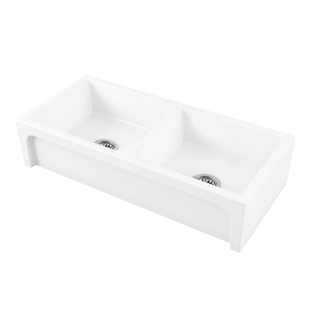 Chambord CHARLES-1W Charles Large Double Bowl Fireclay Sink