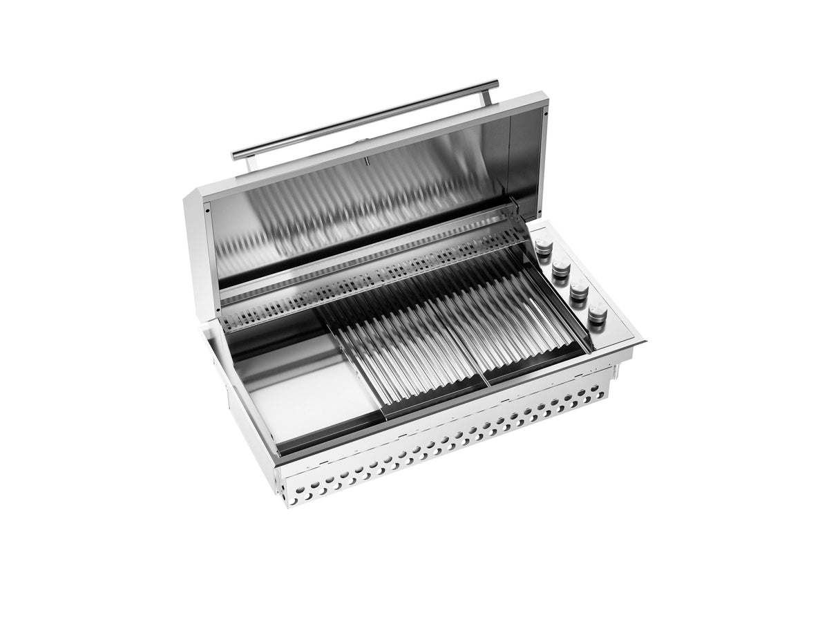 ILVE HBBQ100 built-in gas barbecue with stainless steel lid