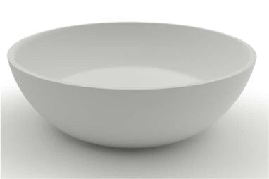 Kaskade CRA10-400-FQYPG Downey round benchtop stone basin angled view