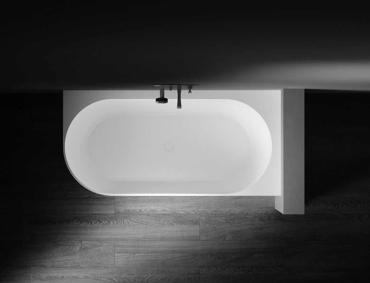 Kaskade Eleni VX106-1700 right-hand corner back-to-wall stone bath top view