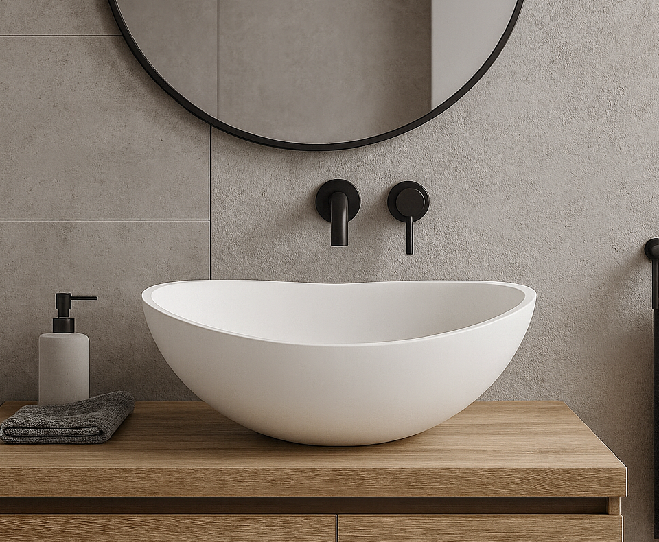 Kaskade VXA14-420 Anki oval benchtop stone basin product image