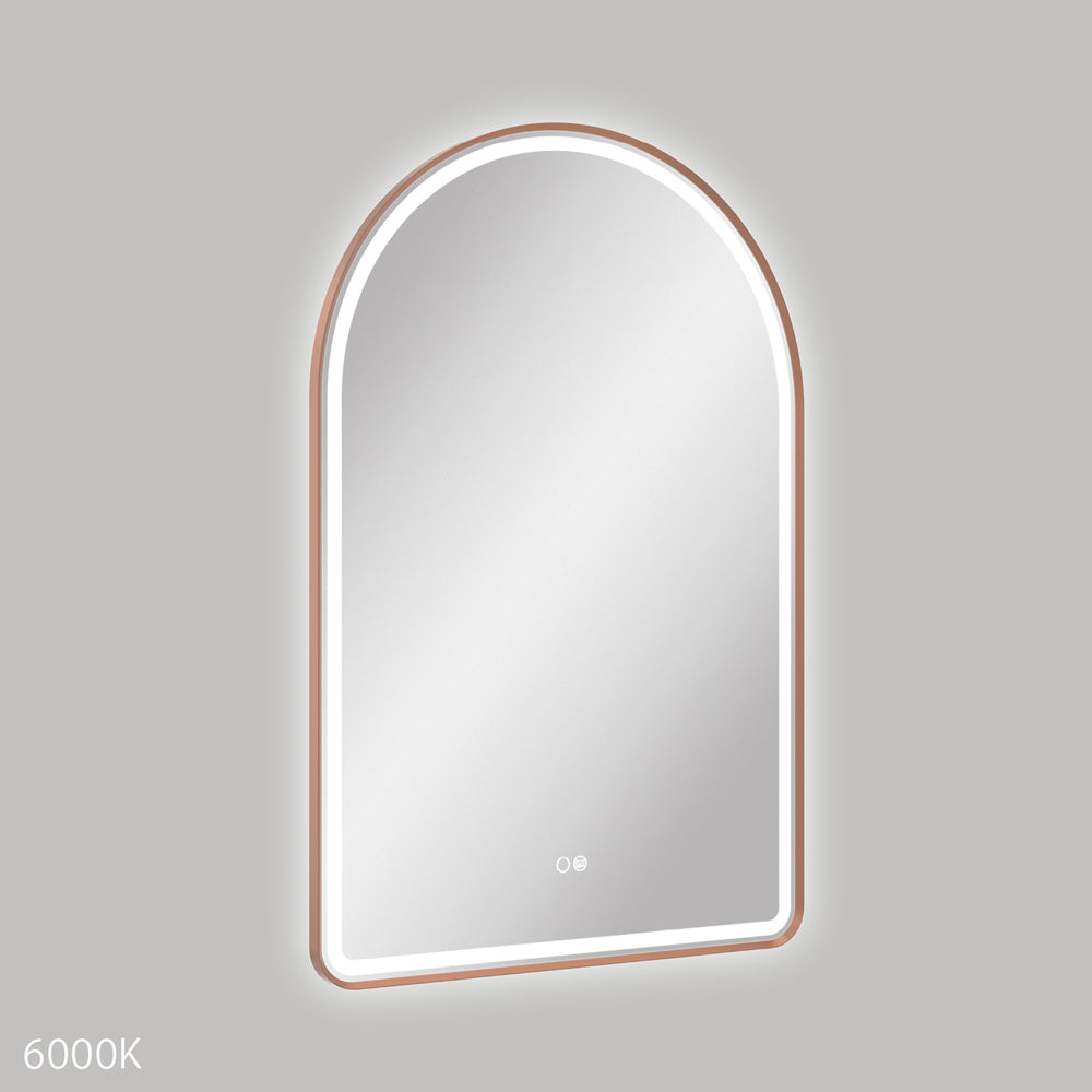 Fienza Valentina LED 60cm Framed Arched Mirror - Brushed Copper - image 2