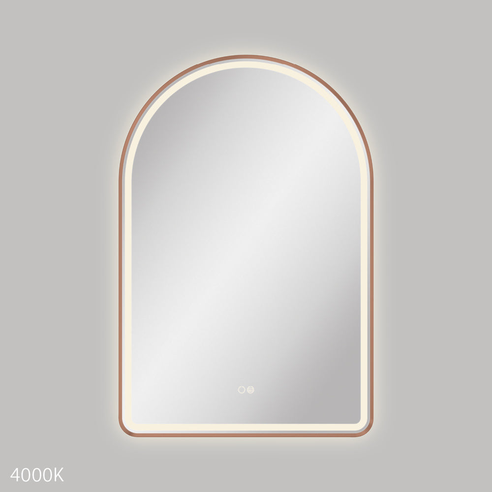 Fienza Valentina LED 60cm Framed Arched Mirror - Brushed Copper - image 3