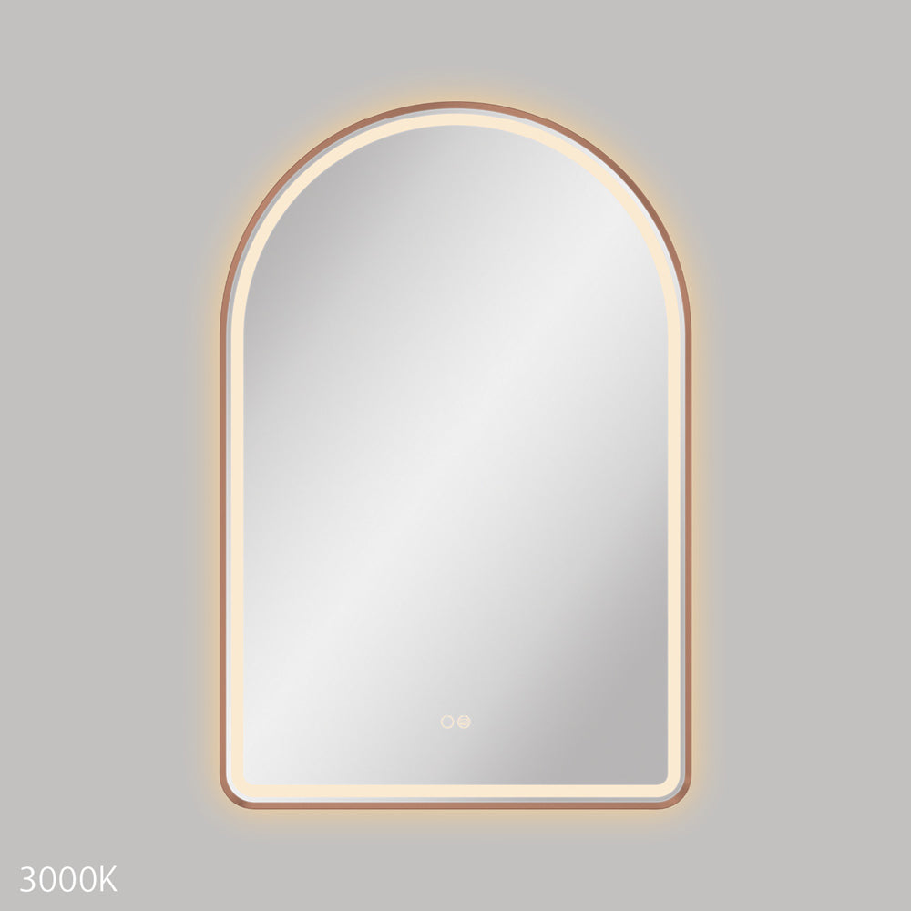 Fienza Valentina LED 60cm Framed Arched Mirror - Brushed Copper - image 4