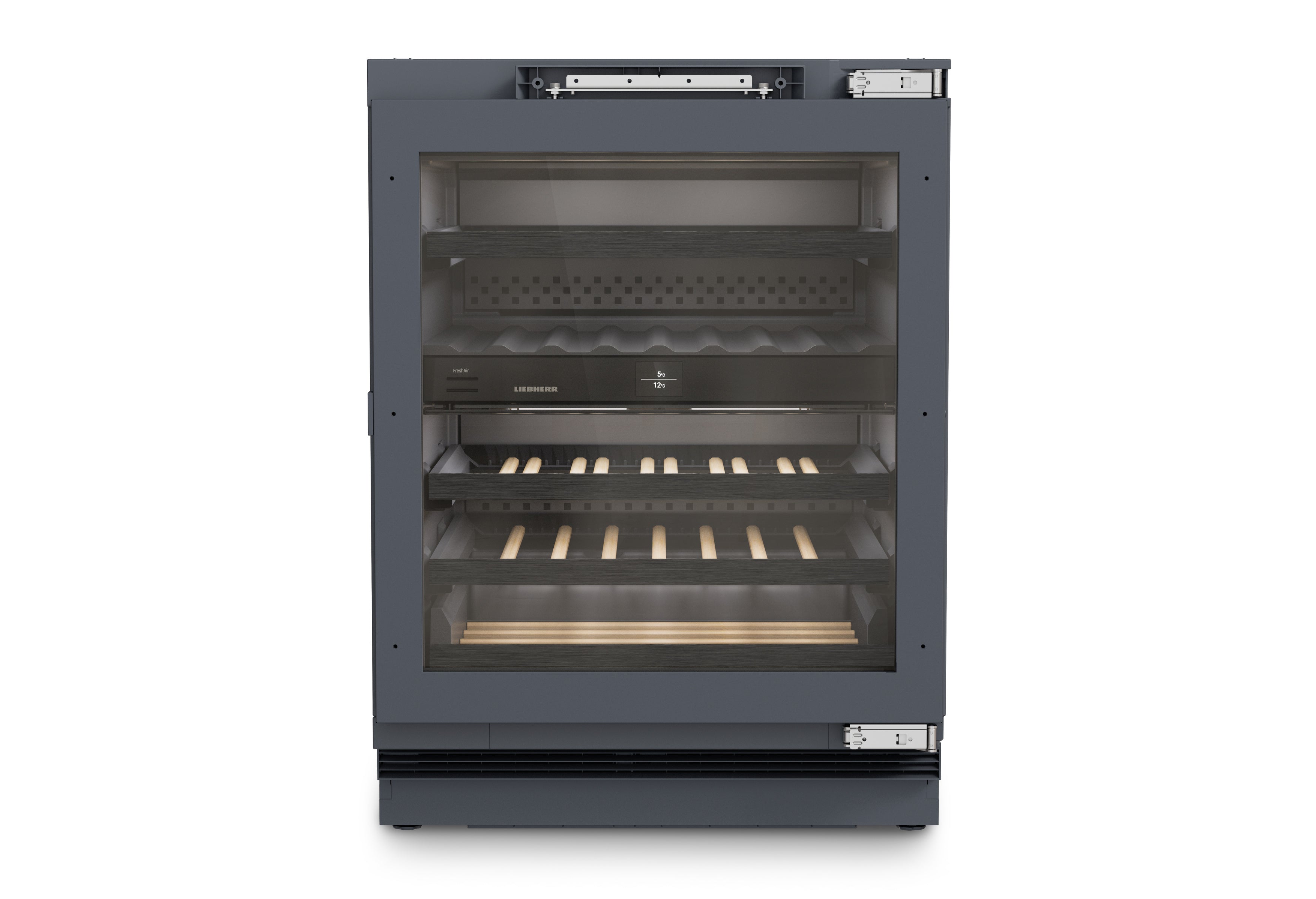 Liebherr UWpr 3662 underbench wine fridge, closed front view with empty shelves