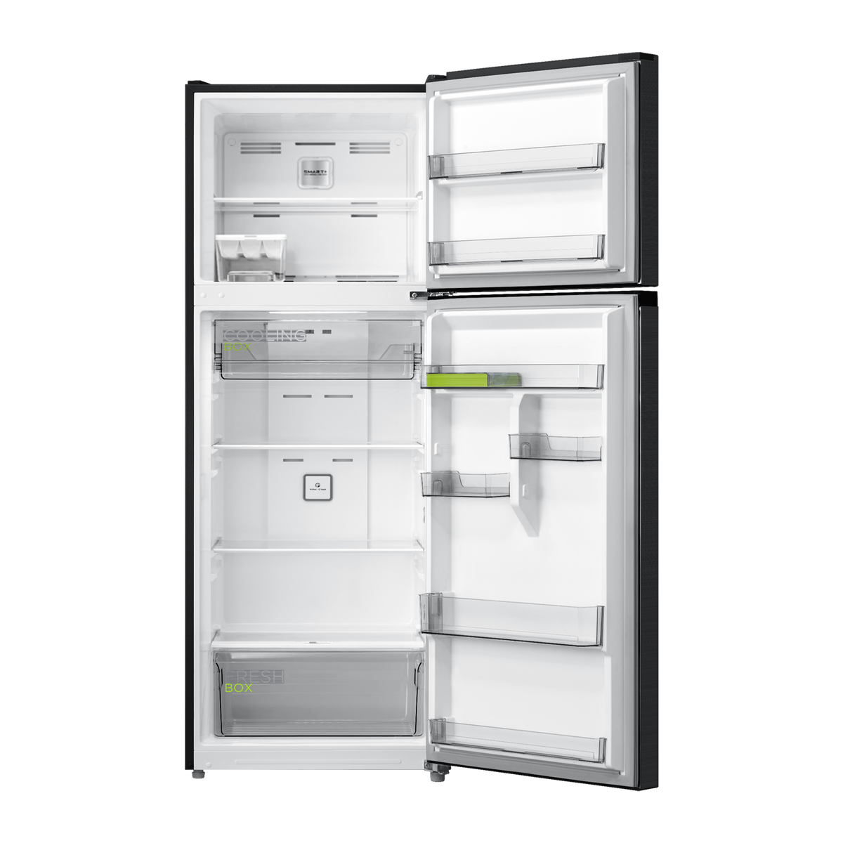 Midea MDRT490MTF45AP top mount fridge with doors open