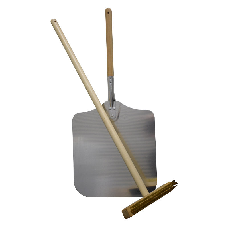 Smart PW01 included pizza paddle and copper brush with wooden handles