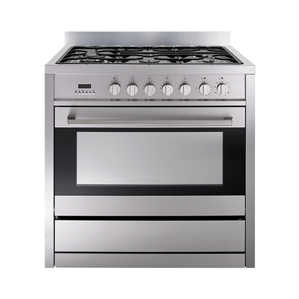 Technika TU950TLE8 90cm Dual Fuel Upright Cooker in stainless steel