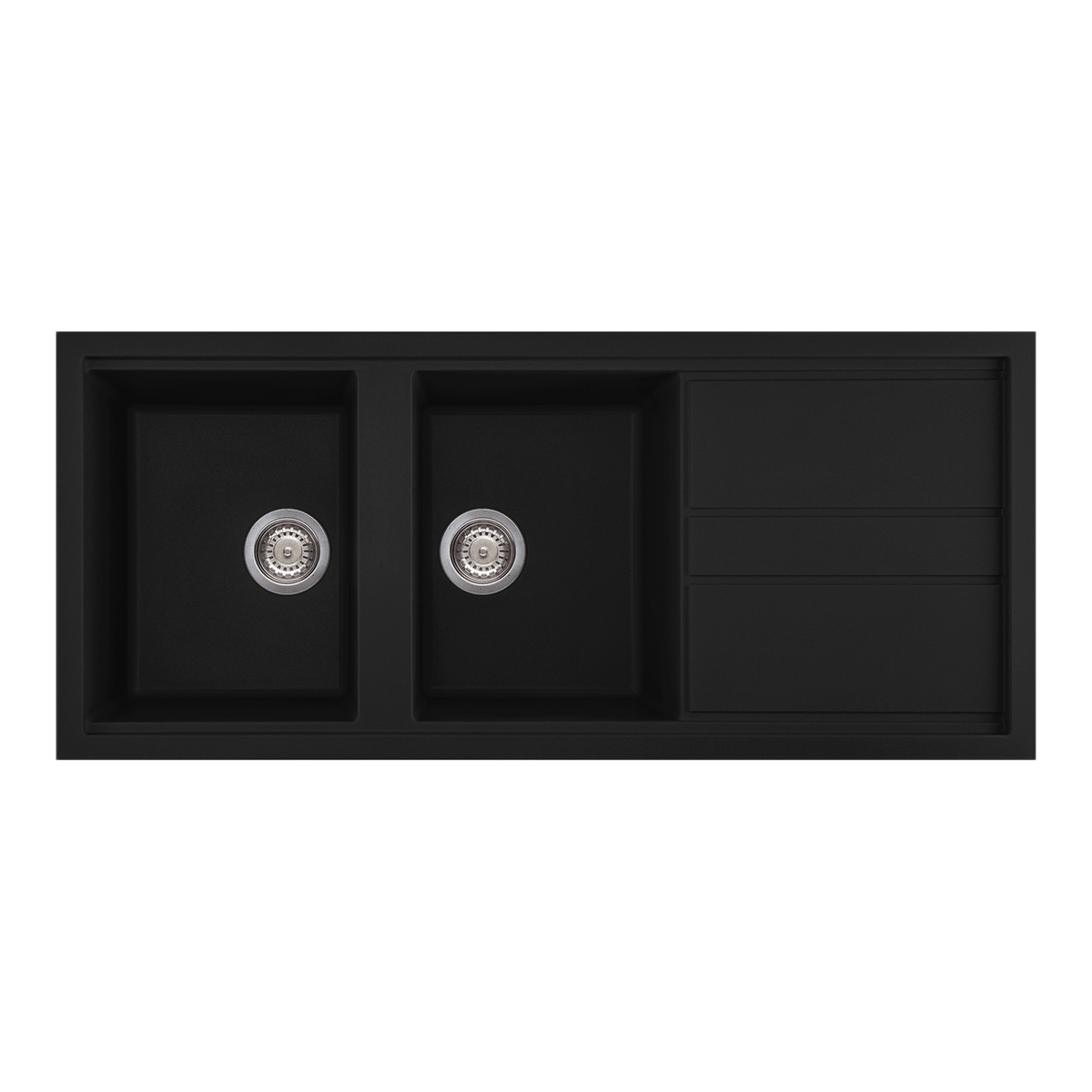 Artusi AGS1162B Granitek double bowl sink in black
