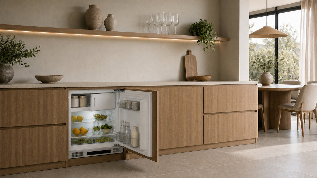 Artusi AINT119/2 60cm integrated bar fridge with freezer compartment - lifestyle image 4