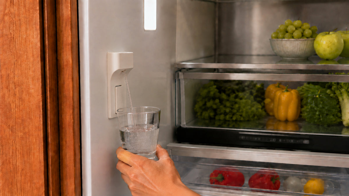 Artusi AINT7600IW 76cm integrated French door refrigerator freezer with ice and water - lifestyle image 1