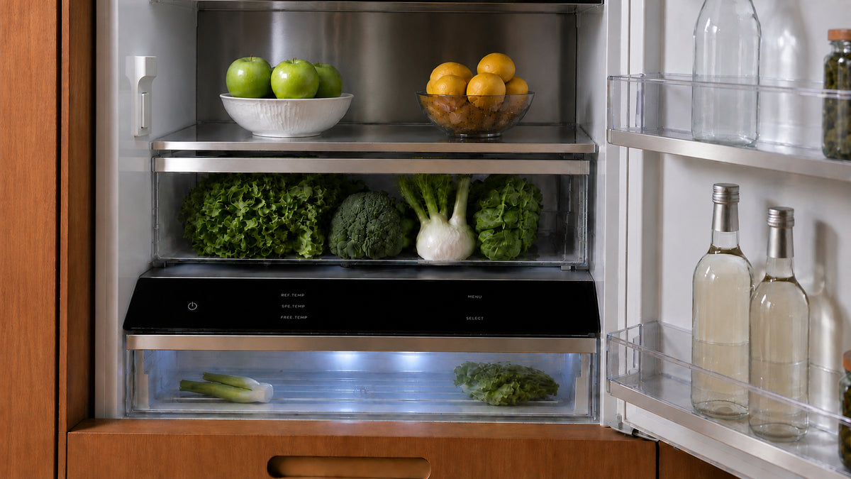 Artusi AINT7600IW 76cm integrated French door refrigerator freezer with ice and water - lifestyle image 3
