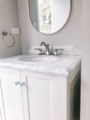 Turner Hastings CO75W Coventry 75cm Satin White Vanity with Real Marble Top & Ceramic Undercounter Basin