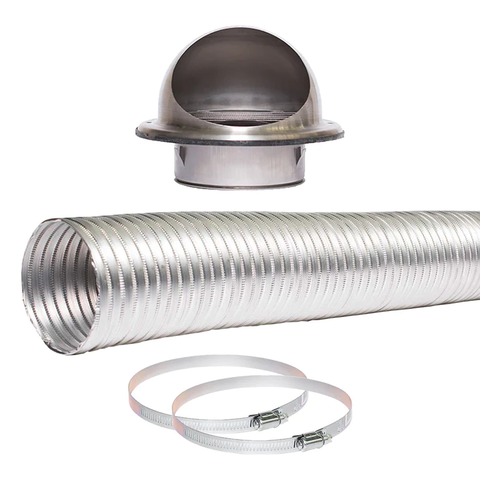 Sirius Floor Stock EASYWALL-200 200mm Ducting Kit With Domed Vent for Extraction through an External Wall