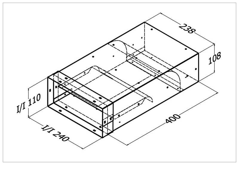 Qasair DD-1H-L (110) Duct Director Single Motor Horizontal Left