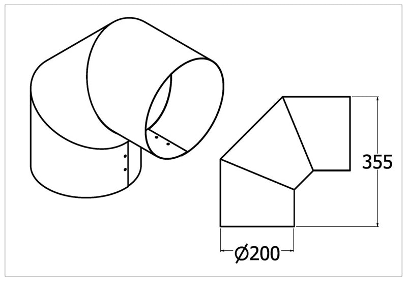 Qasair DR-200/90 (120) 200 Bend 90