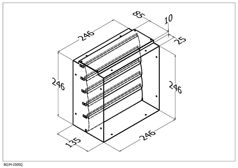 Qasair BD/M-250 SQ (255) Back Draft Damper Twin Motor 250SQ