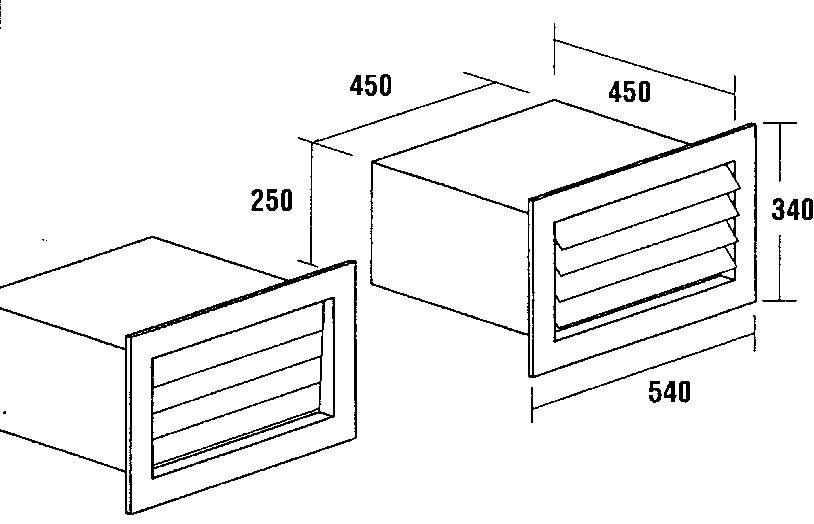Condor BD/WV-H-450X250 Back Draft Wall Vent Horizontal