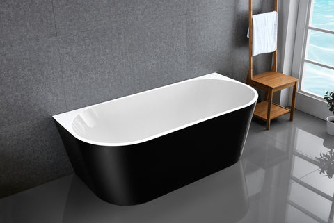 Unique 6815B-1700 BK Alexia 1700mm Black / White Bath