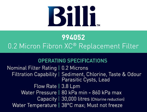Billi 994052 0.2 Micron Replacement Filter