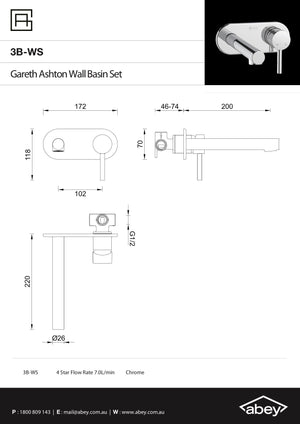 Gareth Ashton New In Box Clearance 3B-WS Chrome Lucia Wall Basin Set