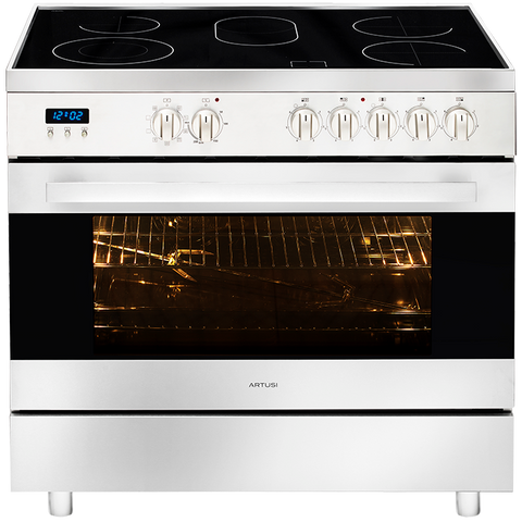 Artusi CAFC95X 90cm Electric Freestanding Cooker With Ceramic Hob