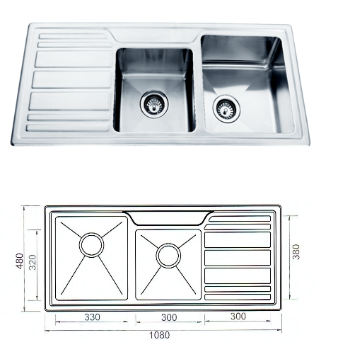 Unique Punto Stainless Steel Sink GD10848KJ