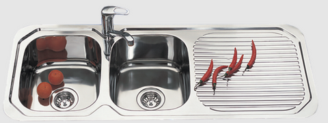 Unique NH-359S Ariette 1180mm Stainless Steel Double Bowl Sink
