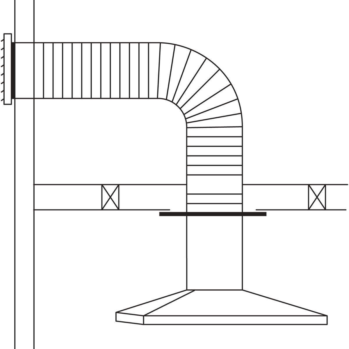 Rangehood 150mm Flue Kit Horizontal RHH6