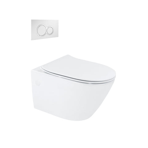 Arcisan SY04383 Synergii Wall Hung Pan, in-wall Cistern, Kibo flush panel with Slim Line Seat