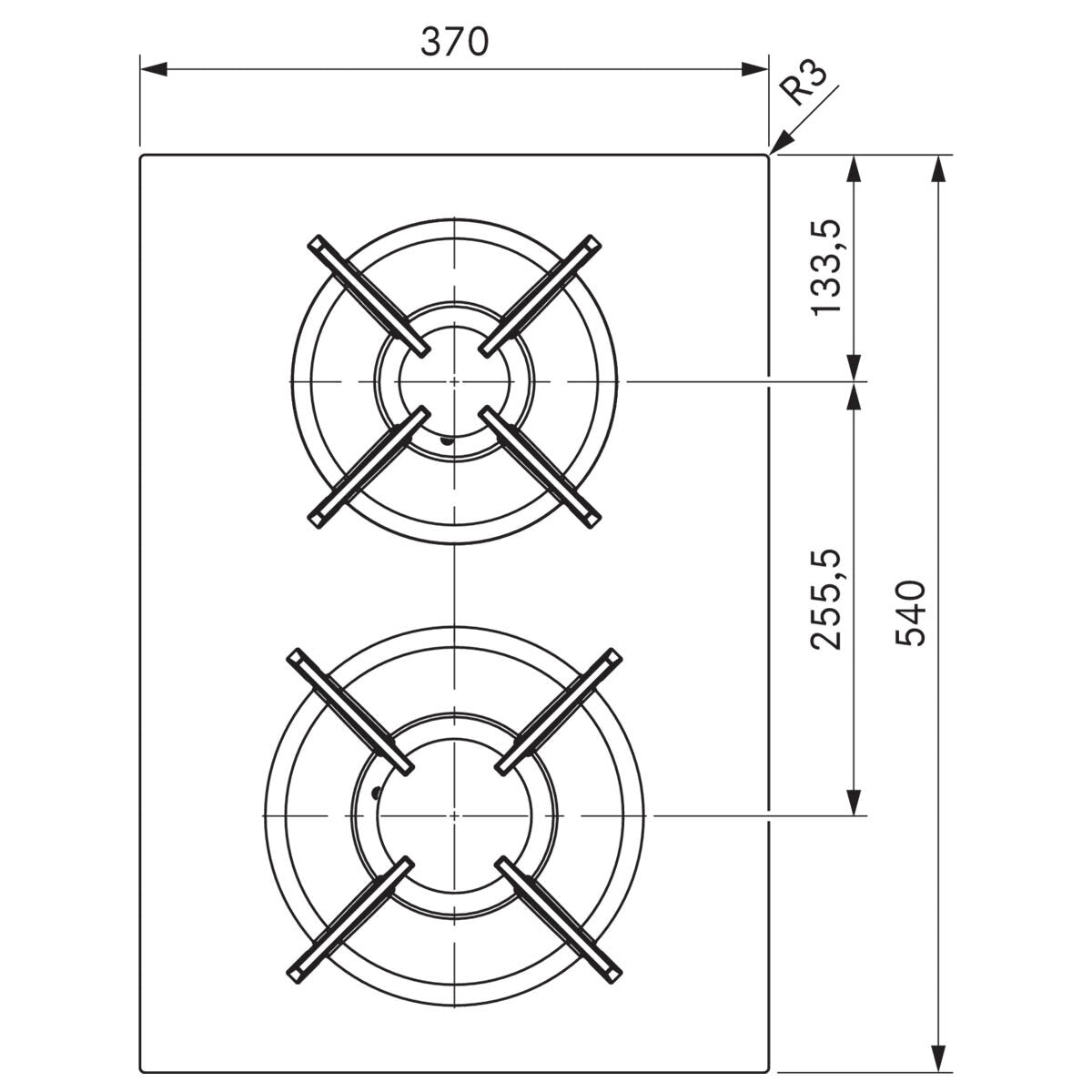BORA PKG3C Professional 3.0 Gas Cooktop with 2 Cooking Zones 8Appliances