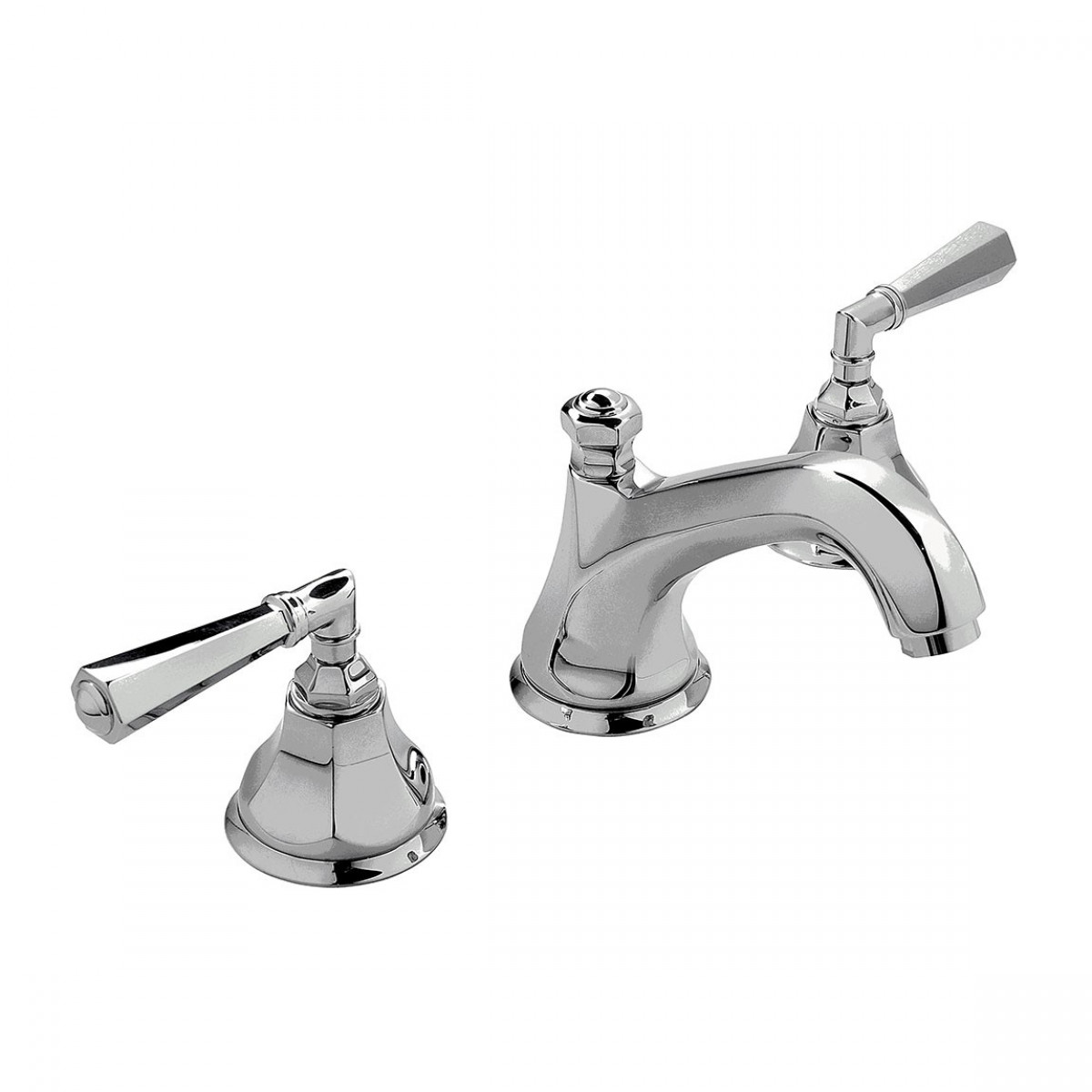 Nicolazzi 1908CR Art Deco Range 3 Taphole Wall Basin Mixer + Hot & Cold Valves