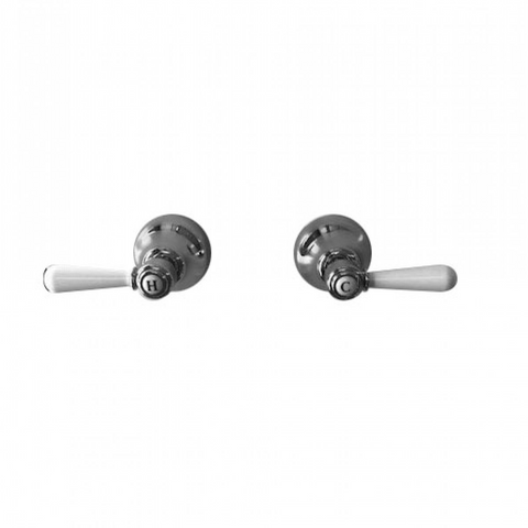 Nicolazzi Z26112W Brenta Wall Top Assembly with White Lever Handles Pair
