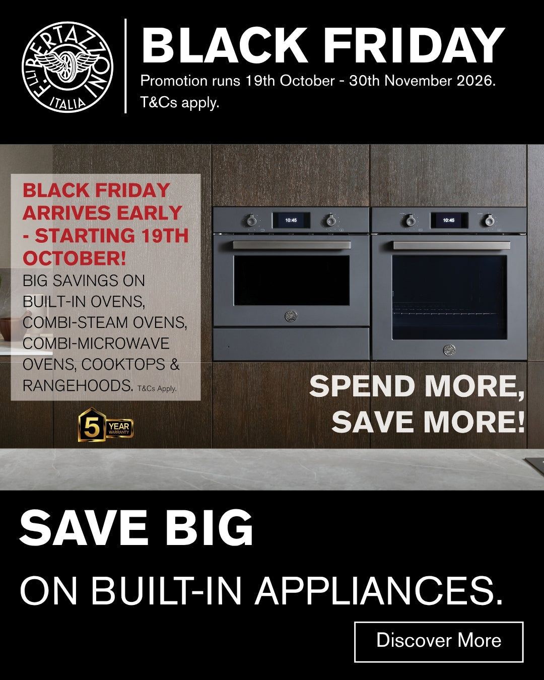 Save Up to $500 on Bertazzoni Built-In Appliances