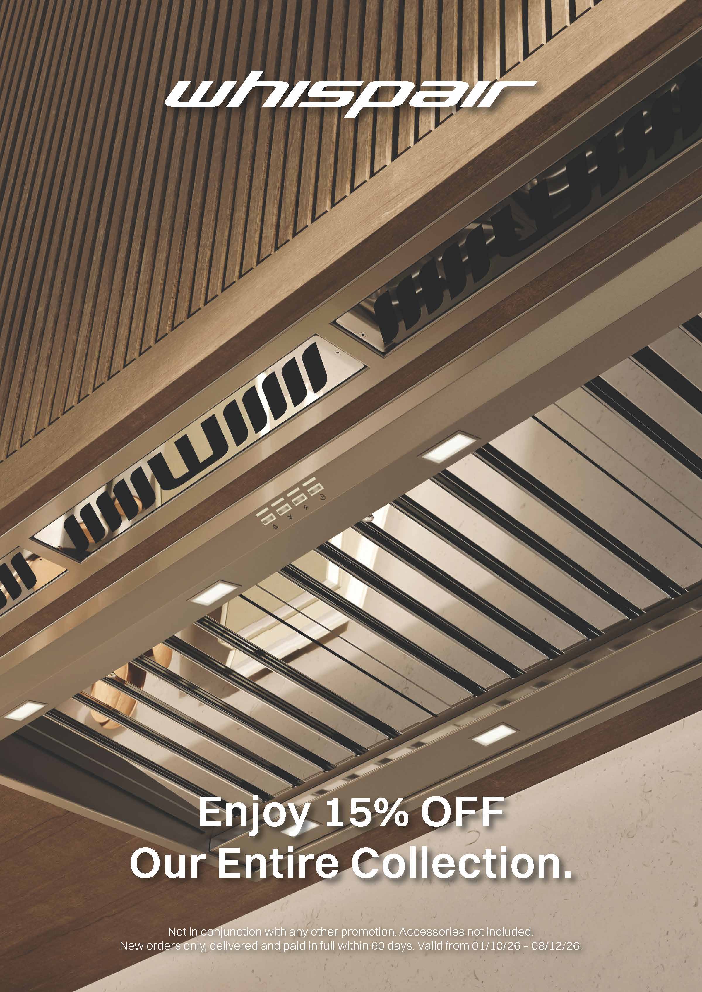 Enjoy 15% Off the Entire Whispair Rangehood Collection