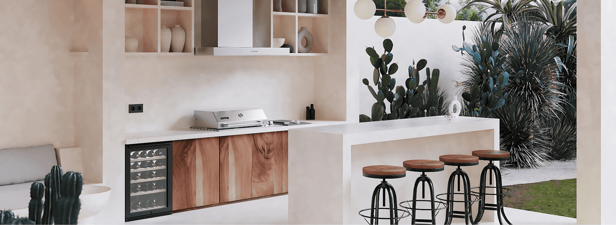 Smart built-in barbecue in a modern outdoor entertaining area