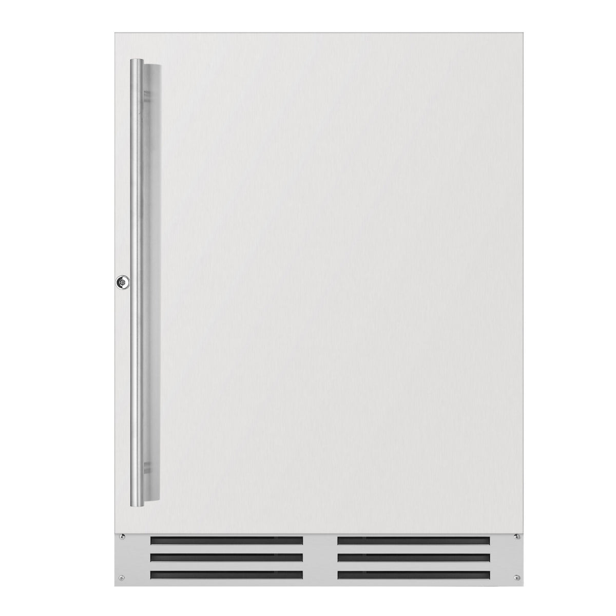 Artusi AOFDZ127X dual zone beverage chiller front view in stainless steel