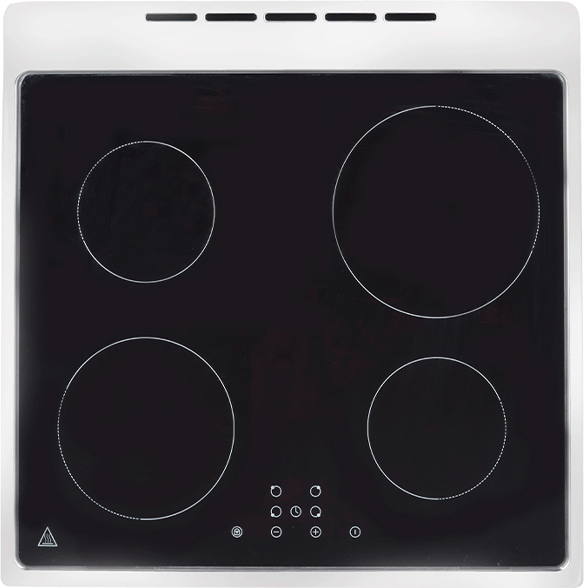 Artusi AFI607X 60cm Freestanding Induction Cooker - top view of four induction zones