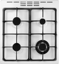 Artusi AFGG54W 54cm Freestanding Gas Cooker - top view of four gas burners including wok burner