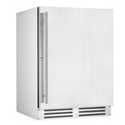 Artusi AOFDZ127X dual zone beverage chiller angled front view