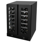 Artusi AWC36BV wine cellar, angled view of both glass doors with bottles stored inside