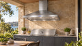 Artusi ACH12BBQB 120cm BBQ hood above an outdoor kitchen BBQ