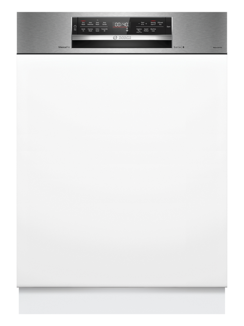 Bosch SMI4HTS01A Series 4 Stainless Steel 60cm Wide Semi-Integrated Dishwasher